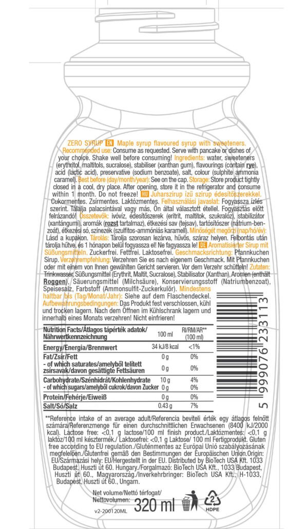 BioTech USA Zero Syrup